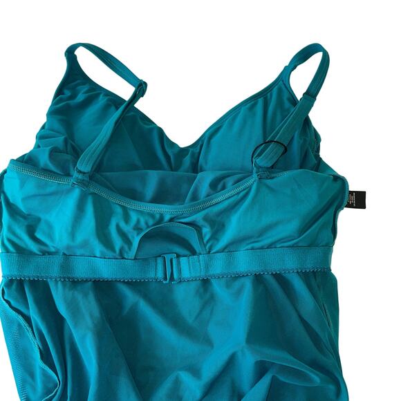 Coco Reef Women's Flourish Underwire Bra-Sized Tankini Top - Teal Cove 36D - Picture 5 of 9